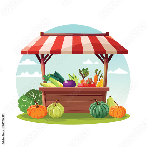 Vegetable stand displaying fresh produce outdoors