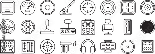 controller elements vector icons pack