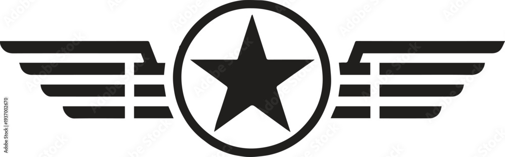 Obraz premium star and wings insignia design