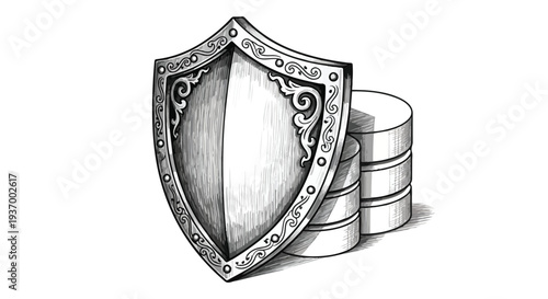 Security shield protection system technology sketch