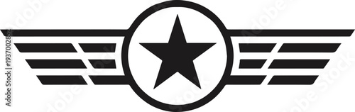 star in circle with wings symbol