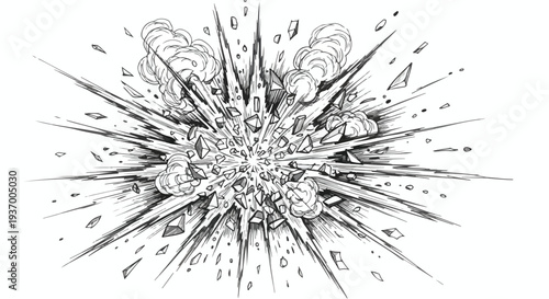 Cosmic explosion energy abstract sketch art
