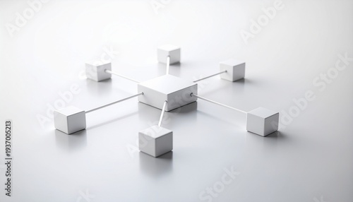 ミニマルなネットワークトポロジー（ハブ＆スポーク構成・白背景・余白）