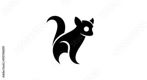Stylized black squirrel silhouette illustration