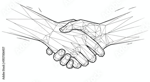Business handshake partnership concept sketch art