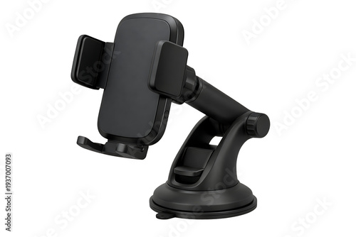 black car phone mount isolated on transparent background