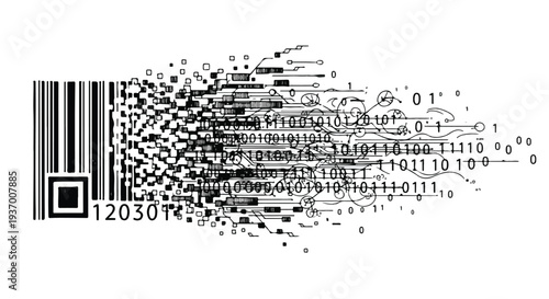 Bar code data scanning technology technical sketch
