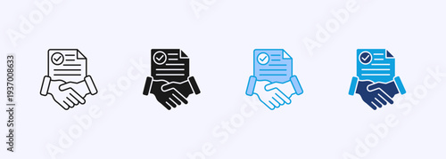 Agreement Icon Set Multistyle Various Collection Element For Design