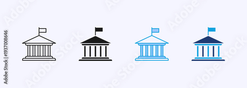 Government Icon Set Multistyle Various Collection Element For Design