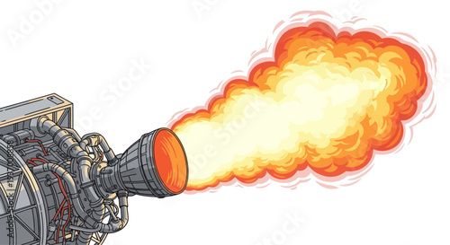 Rocket Engine Exhaust Jet Flame