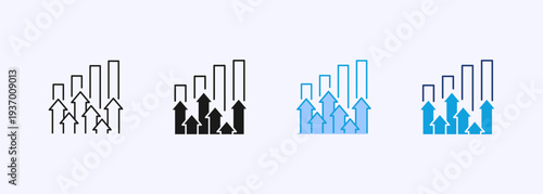 Growth Icon Set Multistyle Various Collection Element For Design