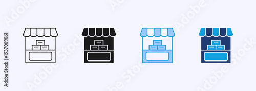 Market Icon Set Multistyle Various Collection Element For Design