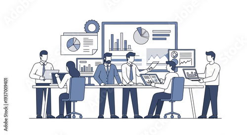 Business Professionals Working Together in Office.