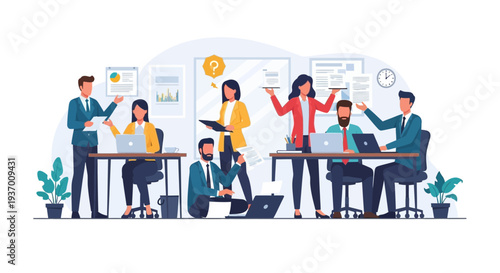 Group of Business Professionals Working Together.