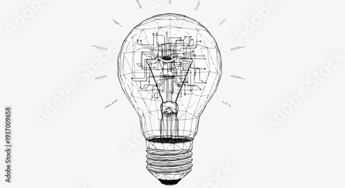 Electric light bulb innovation idea concept sketch