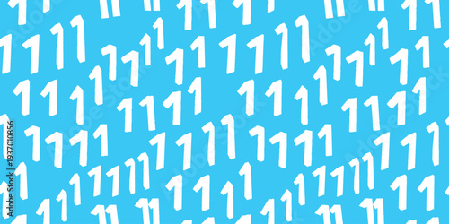 手描き数字1のシンプルモダンな背景パターン