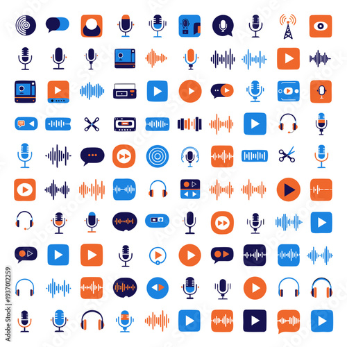 flat icons for web and mobile applications set