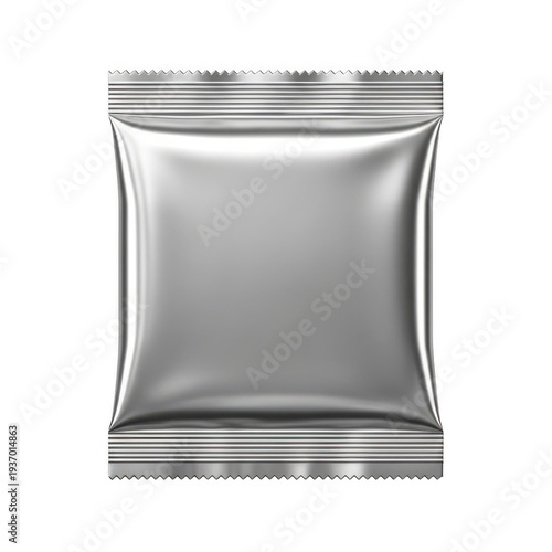 A sealed bag of uncooked white rice standing upright on a white background isolated on transparent background