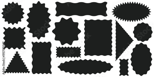 Hand-drawn organic frame with wavy edges and irregular borders. Wavy rectangle frame for text layouts and abstract graphic designs with flowing shapes