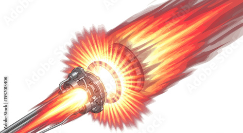 Fiery Jet Engine Exhaust Trail, Turbine Power, Dynamic Motion Blur, Science Fiction Concept