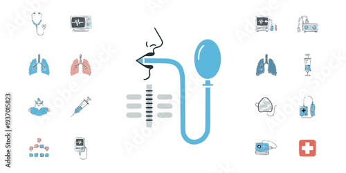 Endotracheal Tube ET Intubation Icon