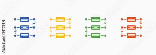 Procedure Icon Set Color Multiple Style Collection Element For Design