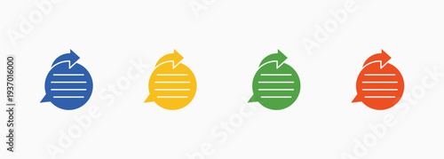 Response Icon Set Color Multiple Style Collection Element For Design