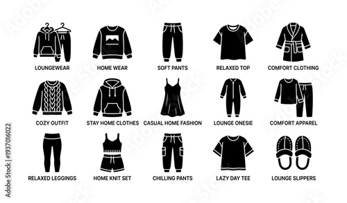 Comfortable loungewear collection with diverse home clothing options