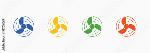 Ventilation Icon Set Color Multiple Style Collection Element For Design