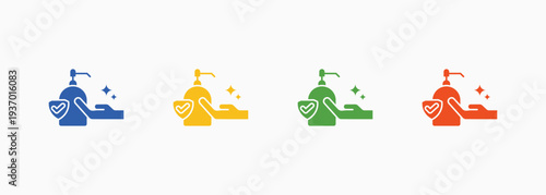 Sanitation Icon Set Color Multiple Style Collection Element For Design