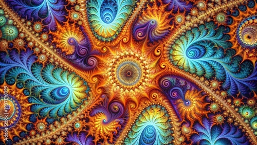 Wallpaper Mural Intricate Fractal Mathematical Abstract Pattern Torontodigital.ca