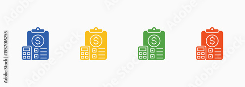 Audit Icon Set Color Multiple Style Collection Element For Design