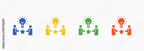 Collaboration Icon Set Color Multiple Style Collection Element For Design