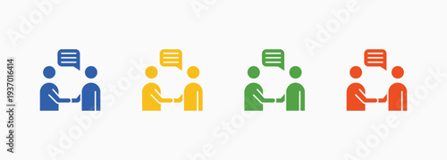 Negotiation Icon Set Color Multiple Style Collection Element For Design