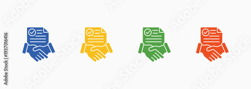 Agreement Icon Set Color Multiple Style Collection Element For Design