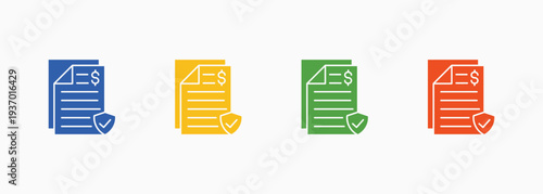 Contract Icon Set Color Multiple Style Collection Element For Design