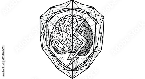 Brain storming mental health medical sketch art