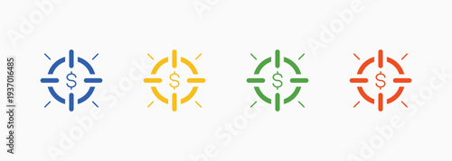 Goal Icon Set Color Multiple Style Collection Element For Design