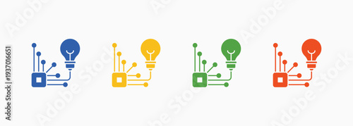 Technology Icon Set Color Multiple Style Collection Element For Design
