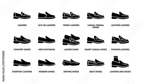 Icons of loafers and formal shoes collection