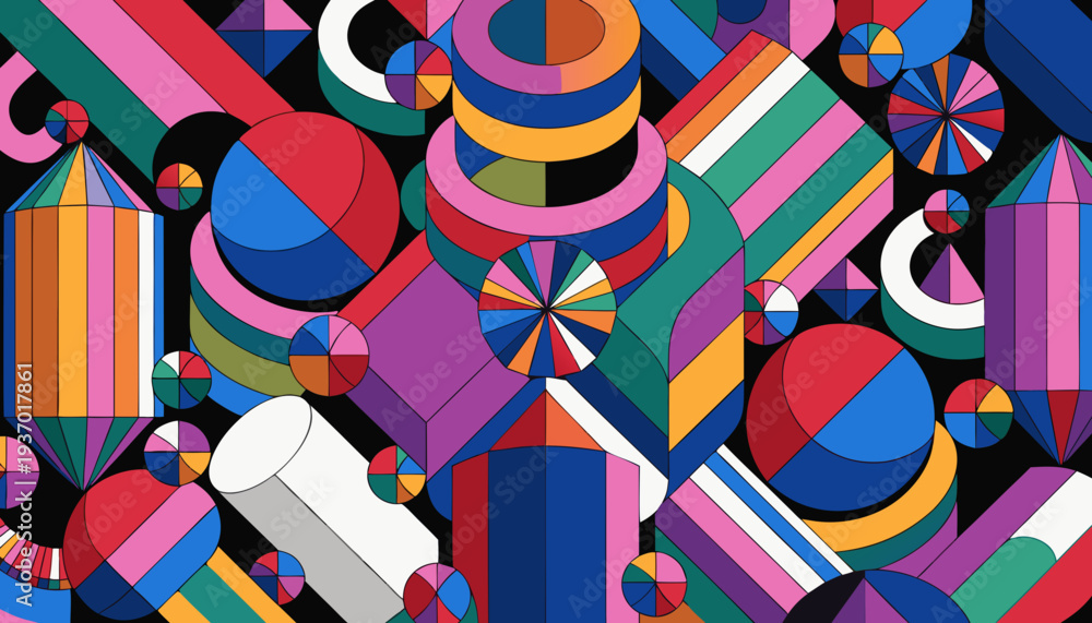 Obraz premium Vibrant abstract background with dynamic 3D shapes .vector icon