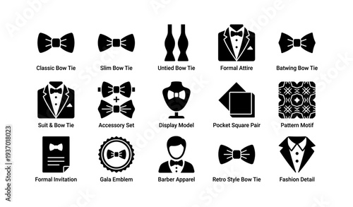 Bow tie collection: classic, slim, untied, formal attire, batwing designs