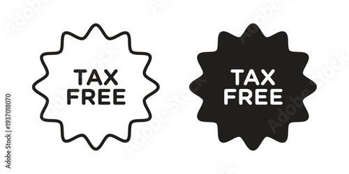 Tax free icon vector illustrations. vector glyph flat icons