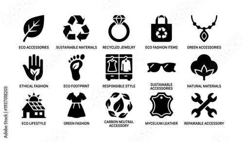 Eco fashion icons: sustainable materials, recycled jewelry, green accessories