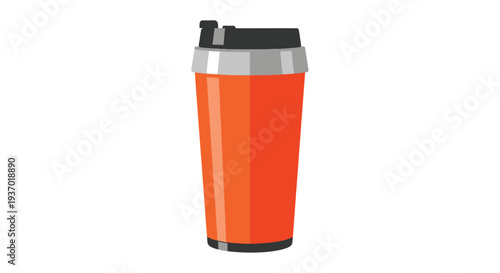 Vibrant orange travel mug with sleek black lid and modern design