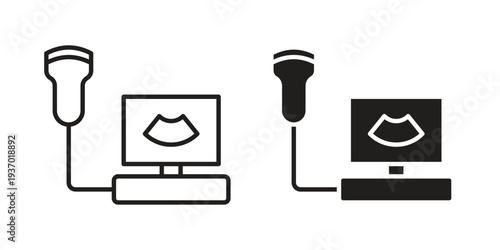 Ultrasound icon vector illustrations. vector glyph flat icons