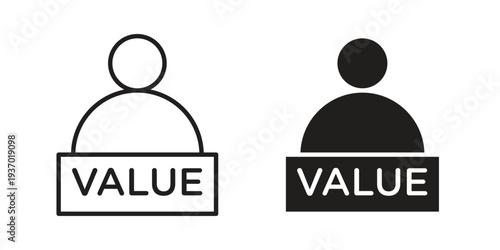 Value icon vector illustrations. vector glyph flat icons