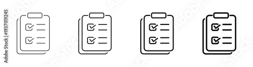 Productivity Agenda and Project Planning line art Icon Vector Illustration