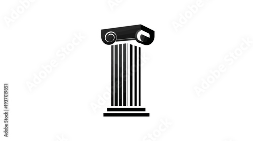 A simple, monochrome illustration of a classical column, showcasing its architectural design