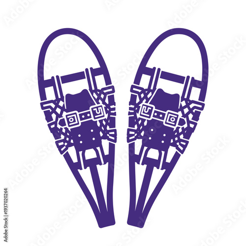 Snowshoes vector illustration, essential winter footwear for walking on deep snow